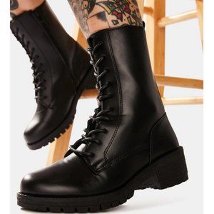 Dolls Kill - Somber We Meet Again Goth Combat Boots